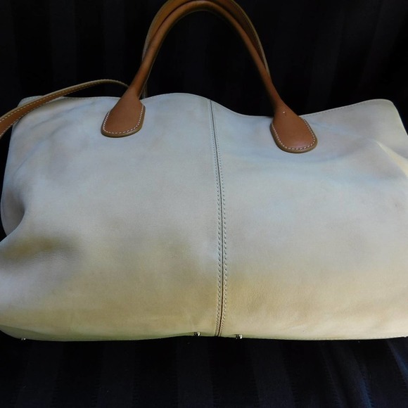 TOD'S TAN SMOOTH  LEATHER SATCHEL TOTE - Picture 6 of 12